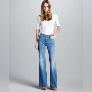 MOTHER The Mello Drama Wide Leg Flare Denim Jeans in French Quarter - Size 29